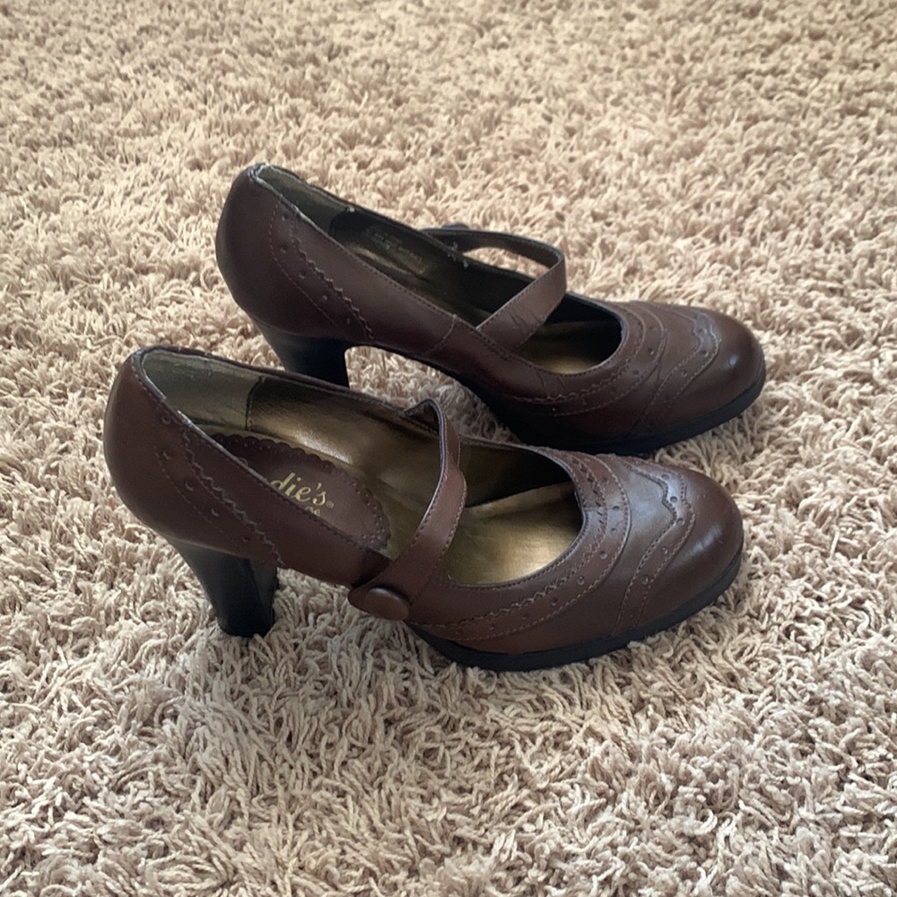 Candie's Brown Mary Jane Heels - Picture 2 of 12
